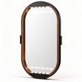 Spiegelloze wandspiegel met houten lijst en led-verlichting 50 x 30 x 5cm