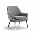 Grijze stoffen fauteuil met houten poten 75 x 70 x 80cm