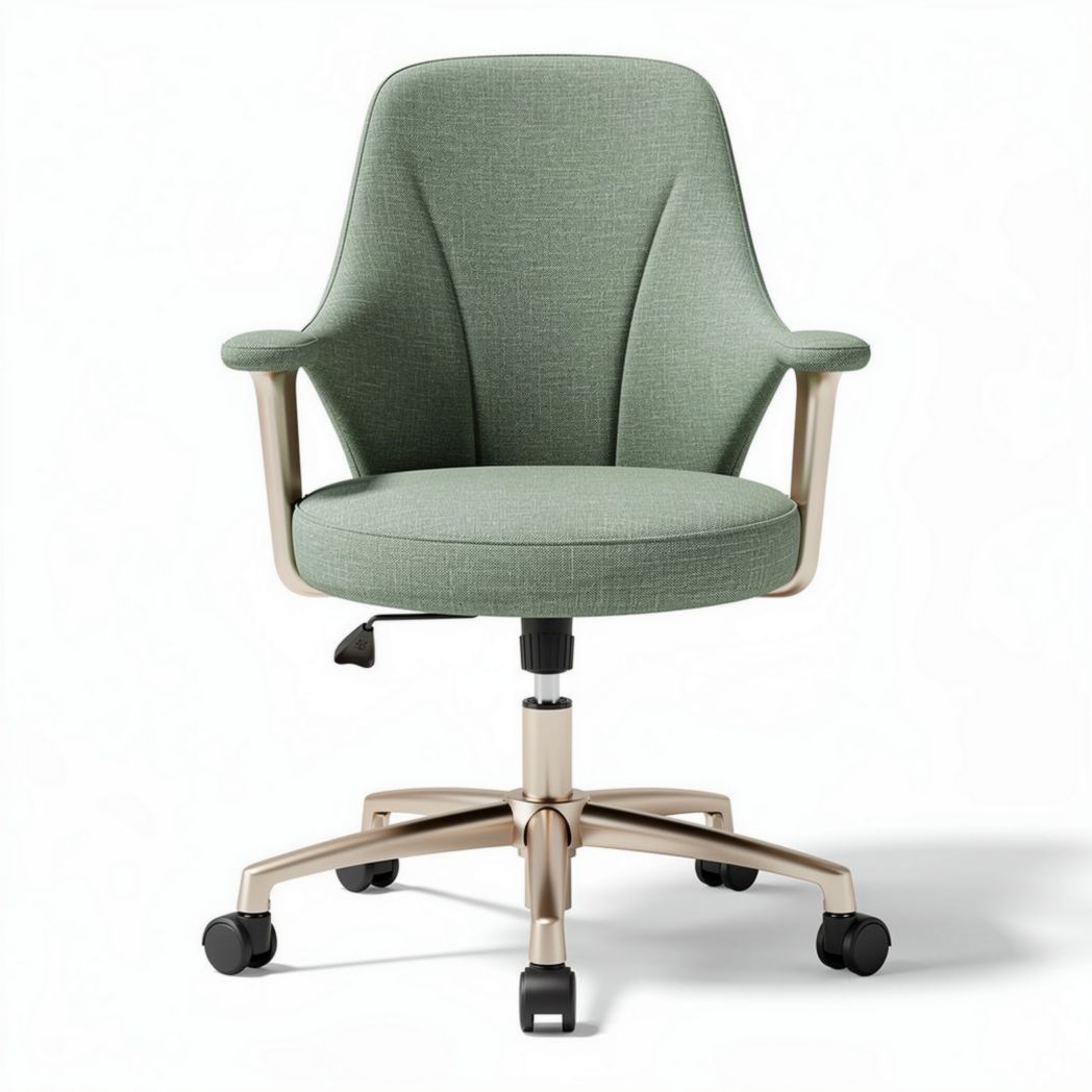 Ergonomische bureaustoel met stof bekleding groen en metalen voet 60 x 60 x 95cm