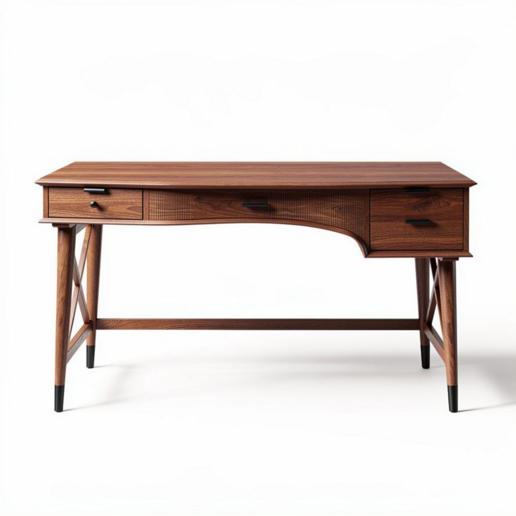 Houten bureau met lade en veelbereden afwerking 150 x 75 x 75cm